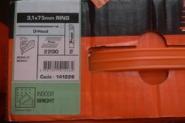 *1x Box of 2200x Paslode 75mm Ring D-Head Nails
