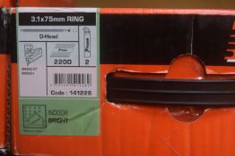 *1x Box of 2200x Paslode 75mm Ring D-Head Nails