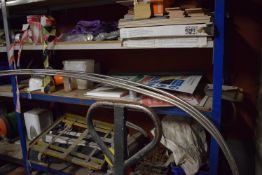 *Contents of Three Shelves of Racking to Include Wall Tiles, Loading Straps, Safety Tape, Site