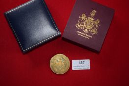 Commemorative Waterloo medal (bicentenary 1815–2015), gilt/base metal, in fitted presentation case.