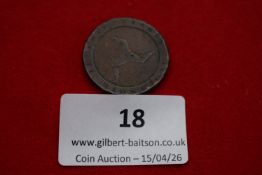 Isle of Man copper halfpenny token, 1798. Three legs of Man within circle; rev. legend with date