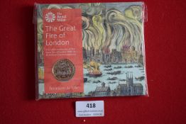 Royal Mint 2016 Great Fire of London £2 Brilliant Uncirculated coin, 350th anniversary issue, in