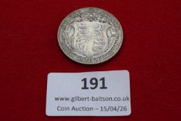 George V silver half crown, 1926. Circulated.
