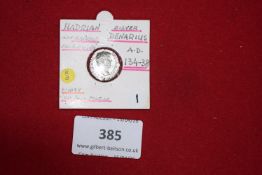 Roman Empire – Hadrian AR denarius (AD 134–138), reverse Emperor sacrificing (as noted on holder),