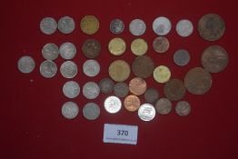 Mixed accumulation of British and world coins, including pre-decimal silver issues, copper and