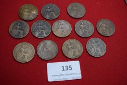 Collection of Edward VII halfpennies dated 1902–1910 (various). Mixed condition.