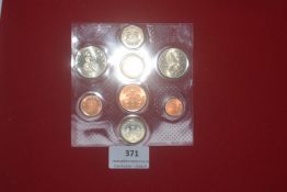 Elizabeth II 1984 United Kingdom uncirculated coin set, comprising decimal issues from ½p to £1,