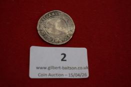 Elizabeth I silver sixpence, hammered issue. Bust left within beaded circle; rev. long cross