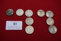 Great Britain silver sixpences (9). George V and George VI issues including oak wreath reverse types