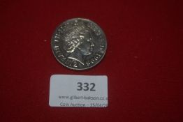 1999 United Kingdom £5 coin commemorating Diana, Princess of Wales. Proof-like finish.