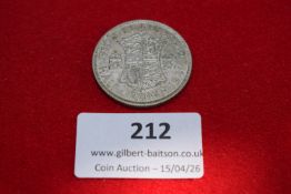 George VI silver half crown, 1940. Circulated.
