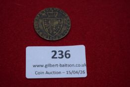 British copper halfpenny, 1802. George III laureate bust; reverse shield within legend.