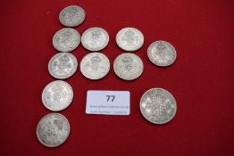 Great Britain silver coins (10). George VI issues comprising florins and halfcrowns, various dates