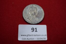 Coronation silver medal, Edward VII and Queen Alexandra, 1902. Conjoined crowned busts with