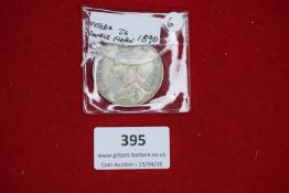 Victoria double florin, 1890, silver, in holder.