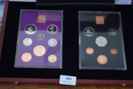 “The Last and First Proof Sets of British Predecimal and Decimal Coins,” two framed proof sets in
