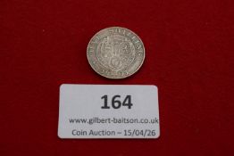 Victorian silver shilling, 1893. Circulated.