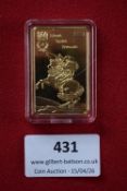 Modern Napoleon Bonaparte themed gold-plated commemorative ingot/bar, featuring imperial arms and