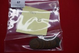 Great Britain bronze halfpennies (10). George VI issues with ship reverse.