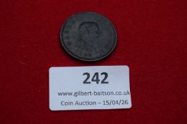 Great Britain penny, 1806. George III laureate bust right; Britannia seated reverse. Worn.