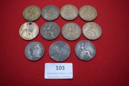Collection of British bronze pennies and halfpennies, Victorian to Elizabeth II, including several