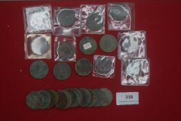 Large mixed group of mainly copper coins including cartwheel pennies and other issues, some in