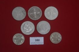Mixed collection of British crowns and halfcrowns, including Elizabeth II and George VI issues,