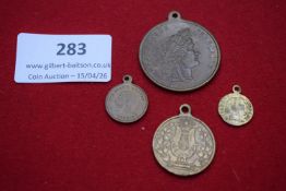 Group of five continental musical and commemorative medals, including French Souvenir du Grand