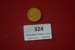 Great Britain, Victoria half sovereign, shield reverse, dated 1900. Mounted/loop removed.