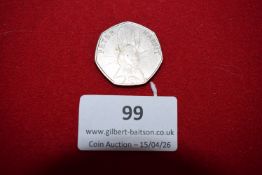 2016 Beatrix Potter “Peter Rabbit” 50 pence coin.