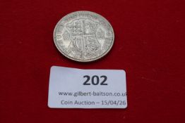 George V silver half crown, 1935. Circulated