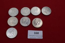 Group of Elizabeth II ten pence coins (pre-1992 large type), various dates mainly 1970s–1980s. (8)