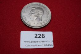 George VI silver crown, 1937, coronation issue. Circulated.