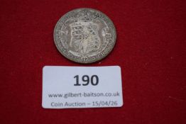 George V silver half crown, 1925. Circulated.