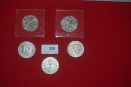 Collection of commemorative crowns and related issues, including 1977 Silver Jubilee crowns (in