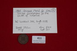 1865 Hanover medal for Waterloo jubilee celebrations, bronze, 29.5mm (ref. Wurzbach 3562; Knypf