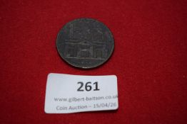 Hull Lead Works penny token, 1812. Industrial building reverse. Good very fine.