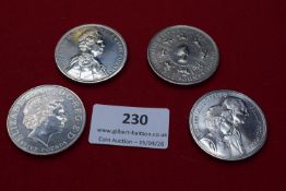 Group of modern commemorative crowns and £5 coins including 1992–93 EEC presidency type, 2004