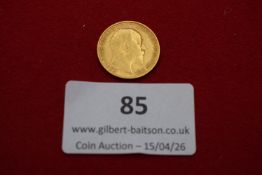 Great Britain gold half sovereign, 1908. Edward VII, St George and dragon reverse.