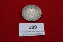 George V silver half crown, 1924. Circulated.