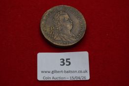 Portugal copper 4 reis, João V, 1711. Laureate bust right with Latin legend; rev. crowned Portuguese