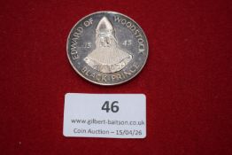 Investiture of the Prince of Wales commemorative medal, Caernarfon Castle, 1969. Welsh dragon over