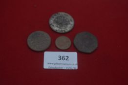 Group of coins including Victoria silver and copper issues, includes cartwheel penny, worn