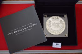 “Battle of Waterloo 1815–2015” commemorative medal by Benedetto Pistrucci, silvered bronze proof-