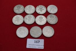 Collection of British florins (two shillings), George VI and Elizabeth II issues including 1937–1967