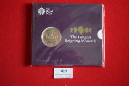 Royal Mint 2015 “Longest Reigning Monarch” £5 Brilliant Uncirculated coin, commemorating Queen