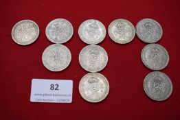 Great Britain silver florins and shillings (10). George V issues including florins dated 1931 and