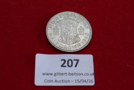 George VI silver half crown, 1943. Circulated.