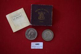 Festival of Britain 1951 crown with original box and booklet, together with a 1953 Coronation