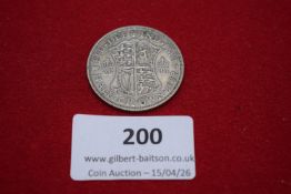 George V silver half crown, 1933. Circulated.